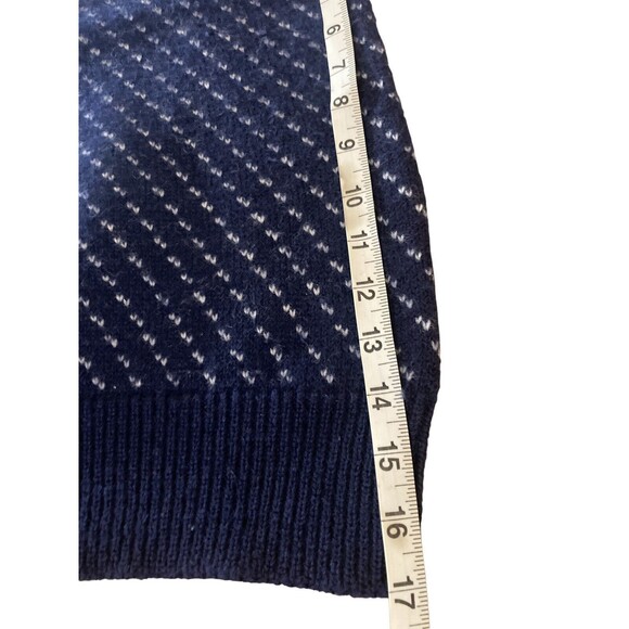 Vintage Woolrich 100% Wool Blue Deer Hearts Birds Tooth Fair Isle Sweater Large - Picture 10 of 12